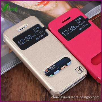 Dual Windows PU Leather Case for iPhone 5 5s (CI510)